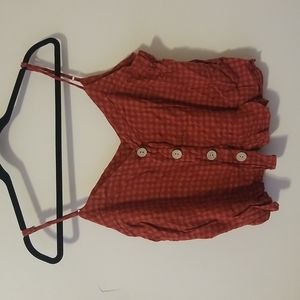 Plaid Buttoned Tank Top